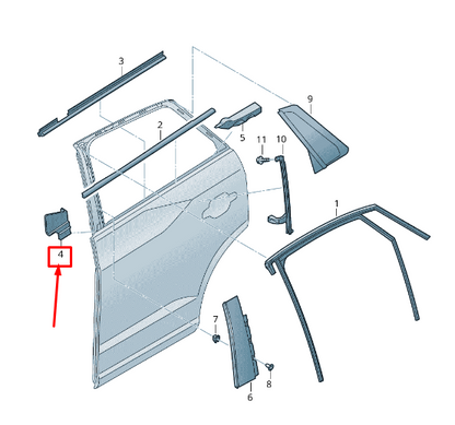 new audi q2 ga rear left door seal 81a867415 original