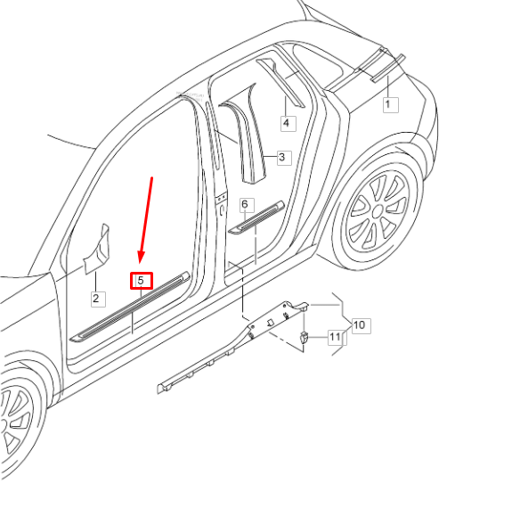 NEW AUDI A1 8X FRONT SILL TRIM STRIP INSERT 8X4853373E9B9 ORIGINAL