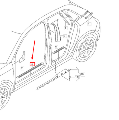NEW AUDI A1 8X FRONT SILL TRIM STRIP INSERT 8X4853373E9B9 ORIGINAL
