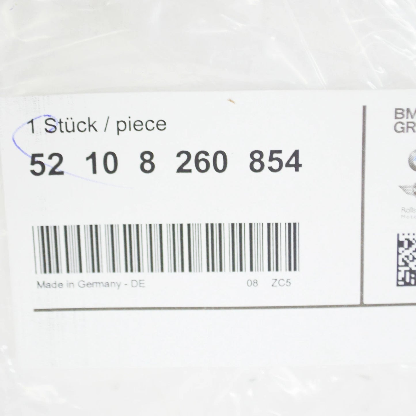 NEW BMW 3 E46 FRONT RIGHT SEAT OUTER COVERING 8260854 52108260854 ORIGINAL