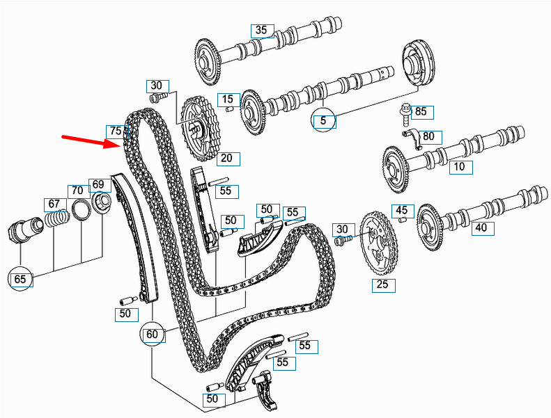 new mercedes-benz m-class w164 timing chain a0009936376 original