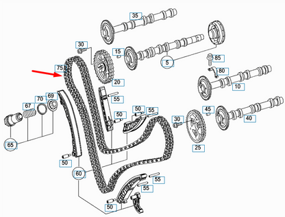 new mercedes-benz m-class w164 timing chain a0009936376 original