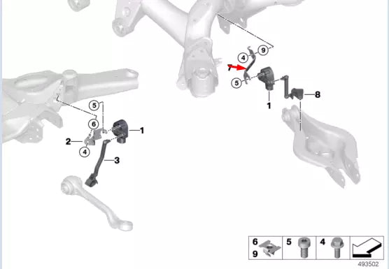 NEW BMW 3 G20 FRONT HEALDIGHT HEIGHT SENSOR HOLDER 37146888955 ORIGINAL