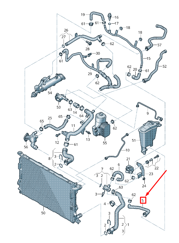 NEW AUDI Q5 8R COOLANT HOSE WITH QUICK RELEASE COUPLING 8R0121109P ORIGINAL