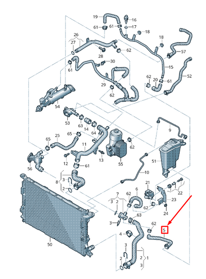 NEW AUDI Q5 8R COOLANT HOSE WITH QUICK RELEASE COUPLING 8R0121109P ORIGINAL