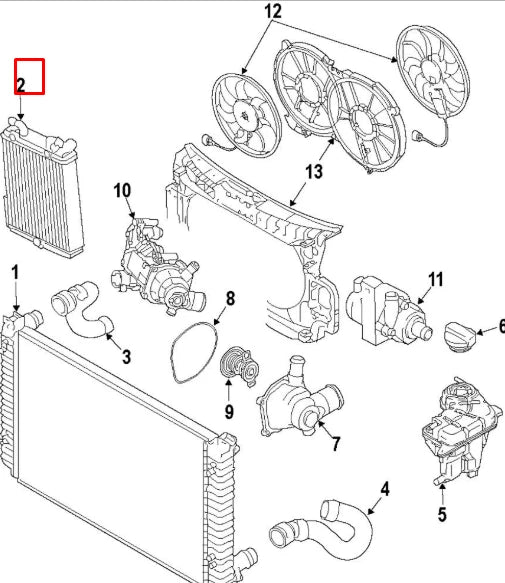 NEW AUDI RS7 SPORTBACK 4G8 REAR LEFT COOLING RADIATOR 8K0121212C ORIGINAL