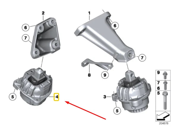 NEW BMW 5 GRAN TURISMO F07 RIGHT SIDE ENGINE MOUNT 22116777374 6777374 ORIGINAL