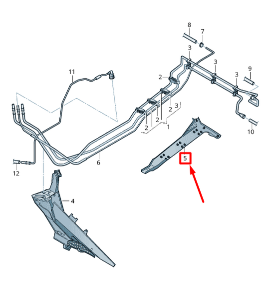 new volkswagen caddy 2k mk3 fuel line cover 2k0201488f original