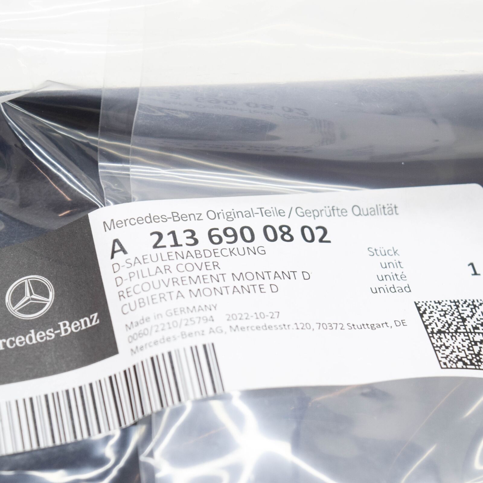 NEW MERCEDES-BENZ E W213 TRUNK LINING D-PILLAR COVER RIGHT A2136900802 ORIGINAL