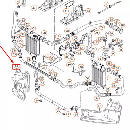 NEW AUDI A6 C6 RIGHT CHARGE AIR COOLER AIR GUIDE 4F0145334P ORIGINAL