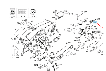 new mb e w212 glove compartment lateral damping rhd a2126800426 original
