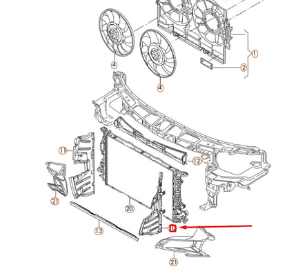 NEW AUDI A6 C7 RADIATOR LEFT AIR GUIDE 4G0121283AA
