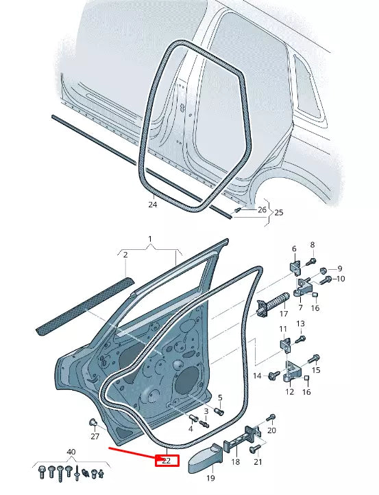 NEW AUDI Q3 F3 REAR RIGHT OUTER DOOR SEAL RUBBER 83A839912A ORIGINAL