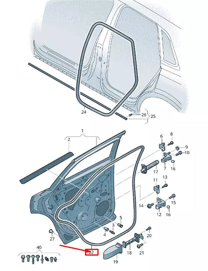 NEW AUDI Q3 F3 REAR RIGHT OUTER DOOR SEAL RUBBER 83A839912A ORIGINAL