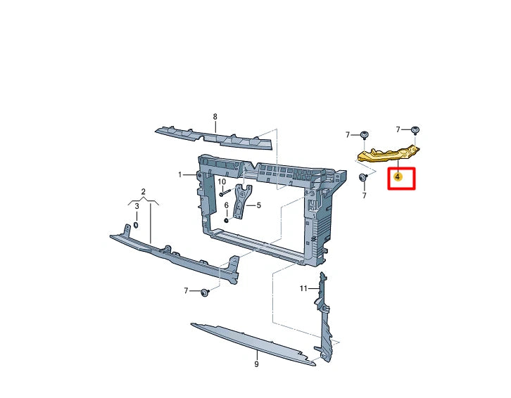 NEW VOLKSWAGEN TAOS RIGHT UPPER RADIATOR BRACE 2GJ805932A ORIGINAL