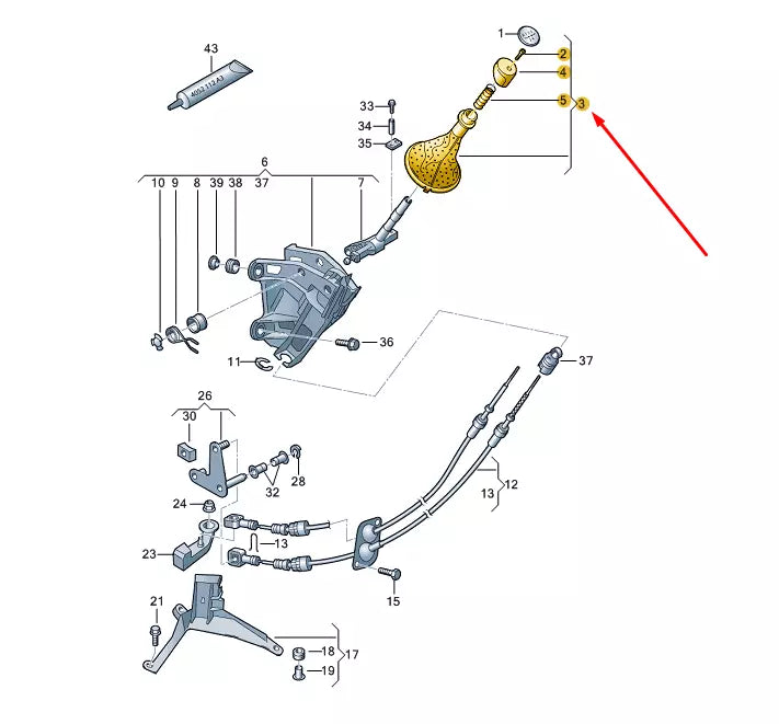 NEW VW TRANSPORTER T5 GEAR SHIFTING KNOB WITH BOOT 7H0711113GQUN ORIGINAL