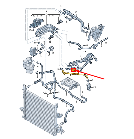 new audi q4 e-tron engine coolant pipe with coolant hose 1ea121055d original