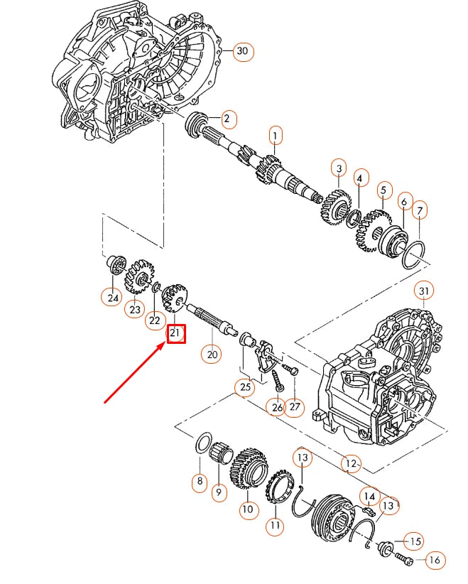 NEW AUDI A1 8X REVERSE GEAR SLIDING WHEEL 02A311531Q ORIGINAL
