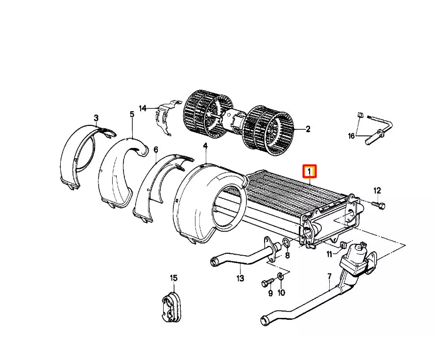 NEW BMW 3 E30 HEATER BLOWER RADIATOR 64118391362 ORIGINAL