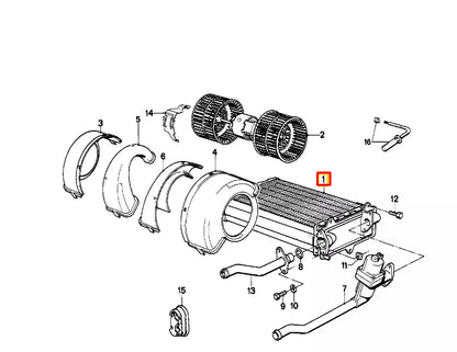 NEW BMW 3 E30 HEATER BLOWER RADIATOR 64118391362 ORIGINAL