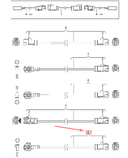 new volkswagen passat b8 3g data adapter cable 000098607a original