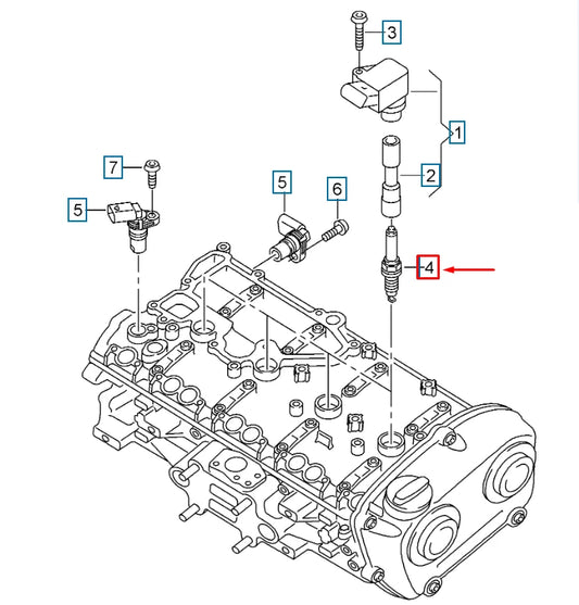 NEW AUDI A1 MK1 SPARK PLUG 'LONGLIFE' 04E905601B ORIGINAL