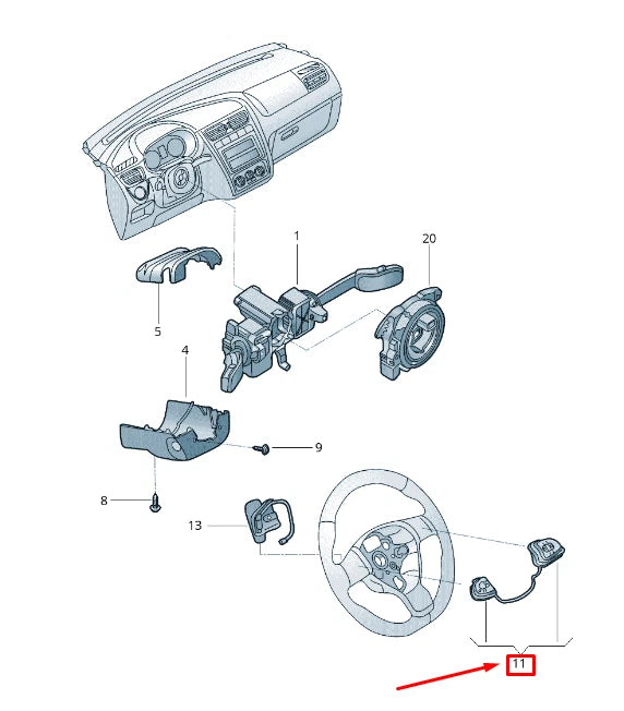 NEW VW GOLF VI 5K MK6 STEERING WHEEL SWITCHES 3C8998537B ORIGINAL