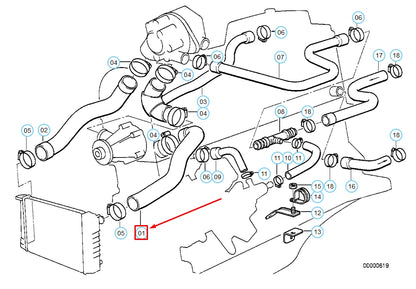 NEW BMW 3 E30 COOLING SYSTEM WATER HOSE 11532241080 ORIGINAL