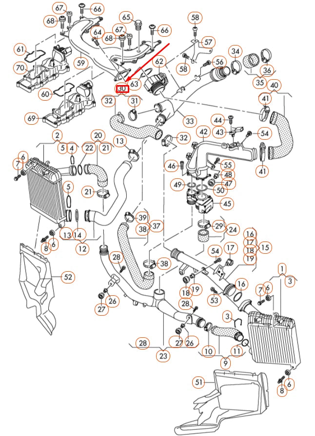 NEW AUDI Q7 4L TURBOCHARGER INTERCOOLER PRESSURE HOSE 7L6145737D ORIGINAL