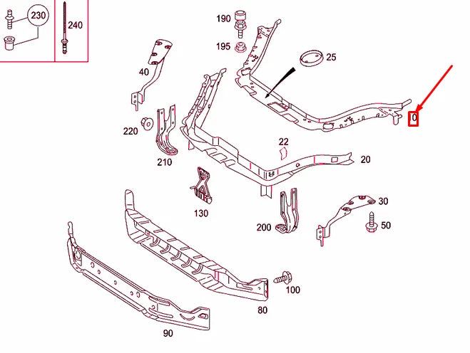 NEW MERCEDES-BENZ SLK R171 FRONT CENTER TOP STIFFENING A1716200472 ORIGINAL