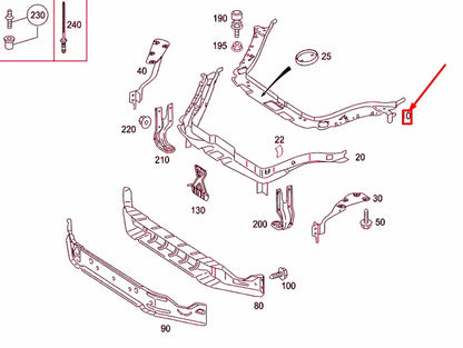 NEW MERCEDES-BENZ SLK R171 FRONT CENTER TOP STIFFENING A1716200472 ORIGINAL