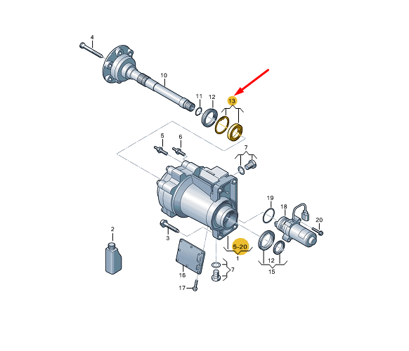 NEW CUPRA FORMENTOR FRONT AXLE DIFF. LOCK BALL BEARING 0CQ398235 ORIGINAL