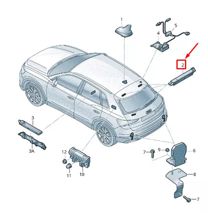 NEW AUDI Q3 F3 LEFT UPPER ANTENNA AMPLIFIER 83A035225A