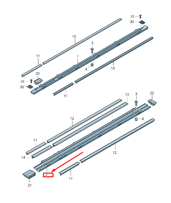 new vw transporter v t5 7h mk5 left seat seat guide rail 7e6883187b original