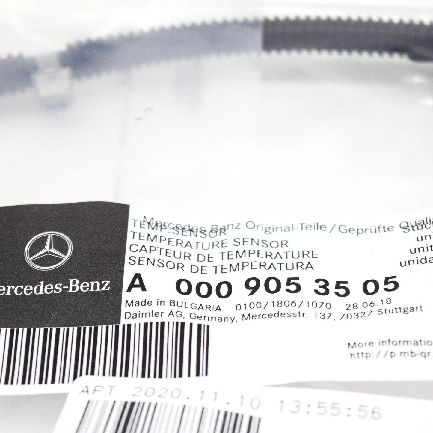 NEW MERCEDES-BENZ E W212 EXHAUST SYSTEM TEMPERATURE SENSOR A0009053505 ORIGINAL