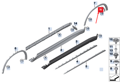 new bmw x5 f15 rear left china flap 51127392699 7392699 original