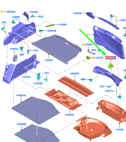 new ford grand c-max mk2 load compartment trim panel cover 1902115 original