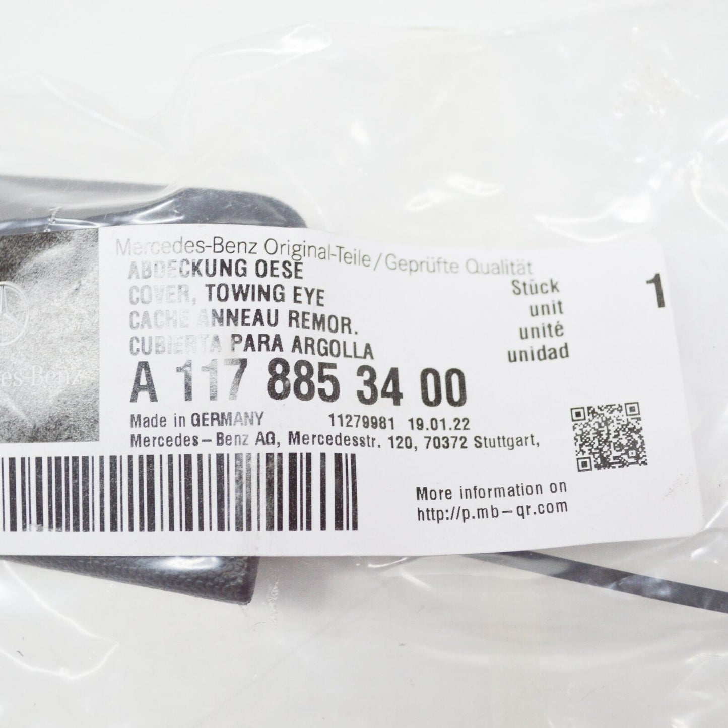 NEW MERCEDES-BENZ CLA C117 REAR BUMPER TOW HOOK EYE COVER A1178853400 ORIGINAL