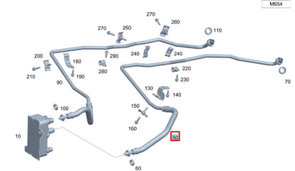 NEW MERCEDES-BENZ GLE W167 TRANSMISSION OIL COOLER LINE A1675002700 ORIGINAL