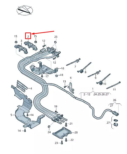 NEW VW TOUAREG CR HIGH-VOLTAGE WIRING HARNESS HOLDER 4M0971845BS