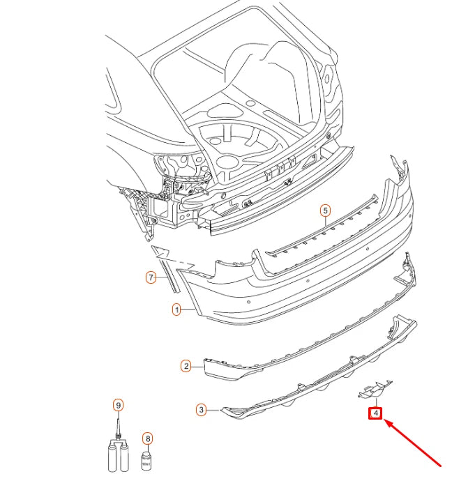 NEW AUDI RS3 SPORTBACK 8P REAR BUMPER TOW EYE COVER 8P4807441DT94
