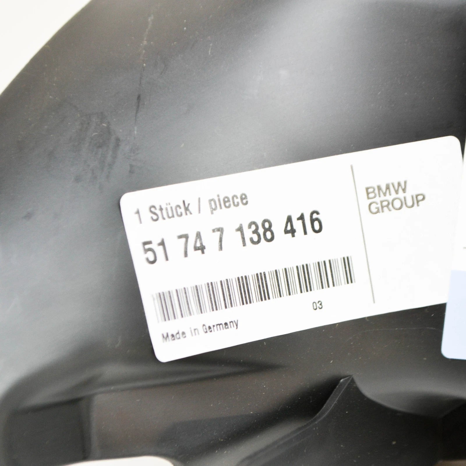 NEW BMW 3 E90 FRONT RIGHT BRAKE AIR DUCT 51747138416 7138416 ORIGINAL