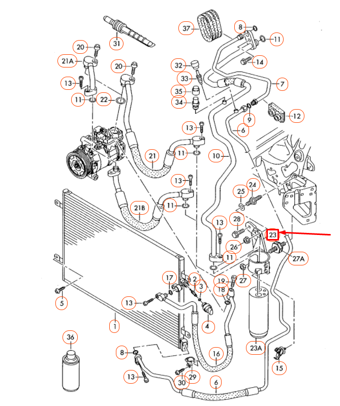 NEW AUDI A6 C6 A/C DRIER BRACKET 4F0260197E ORIGINAL