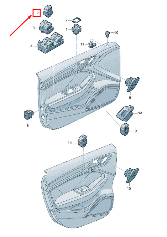 new audi e-tron ge front right door window switch 4k0959855nv6 original