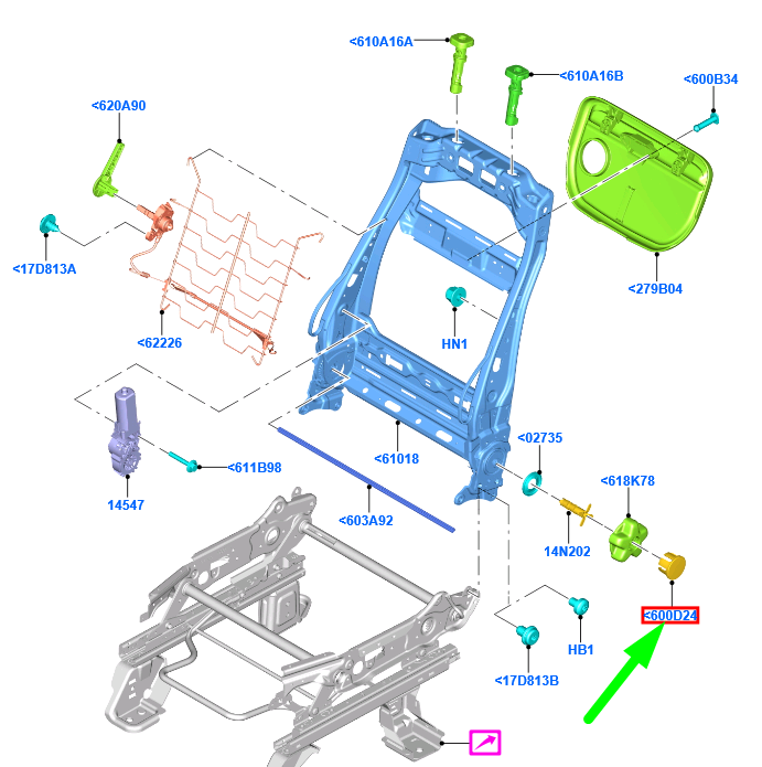 new ford grand c-max mk2 front seat back lever cover 1838313 original