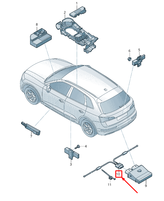 new audi q5 fy rear tailgate opening sensor line 80a962239 original