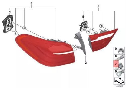 NEW BMW F26 SAC BULB WITH HOLDER 7954459 63217954459 ORIGINAL