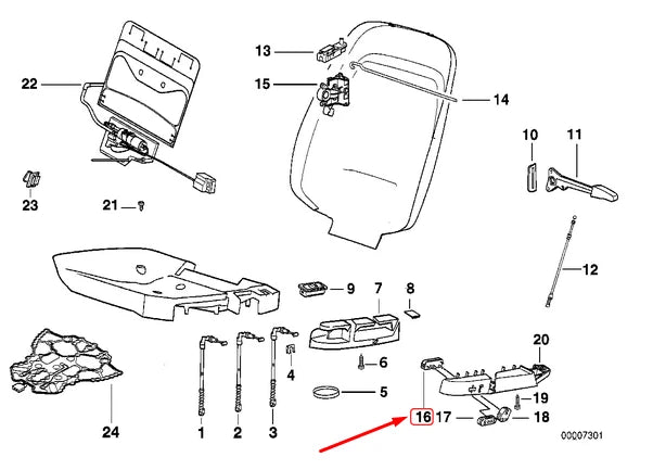 NEW BMW 3 E36 FRONT RIGHT SEAT ADJUSTING SWITCH 61311383476 ORIGINAL