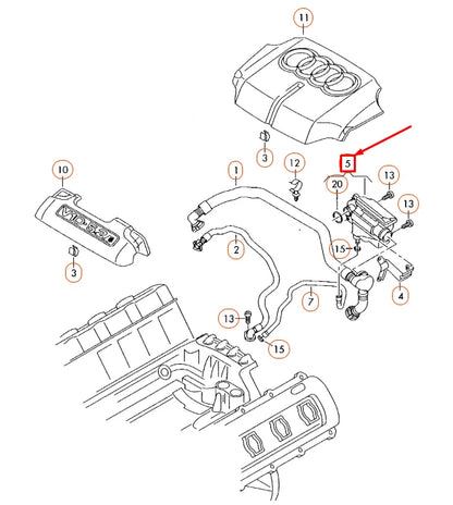 NEW AUDI A6 C6 OIL SEPARATOR 079103464D ORIGINAL