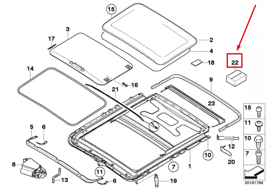NEW BMW 3 E46 SUNROOF HEADLINER REPAIR KIT 54107134072 7134072 ORIGINAL
